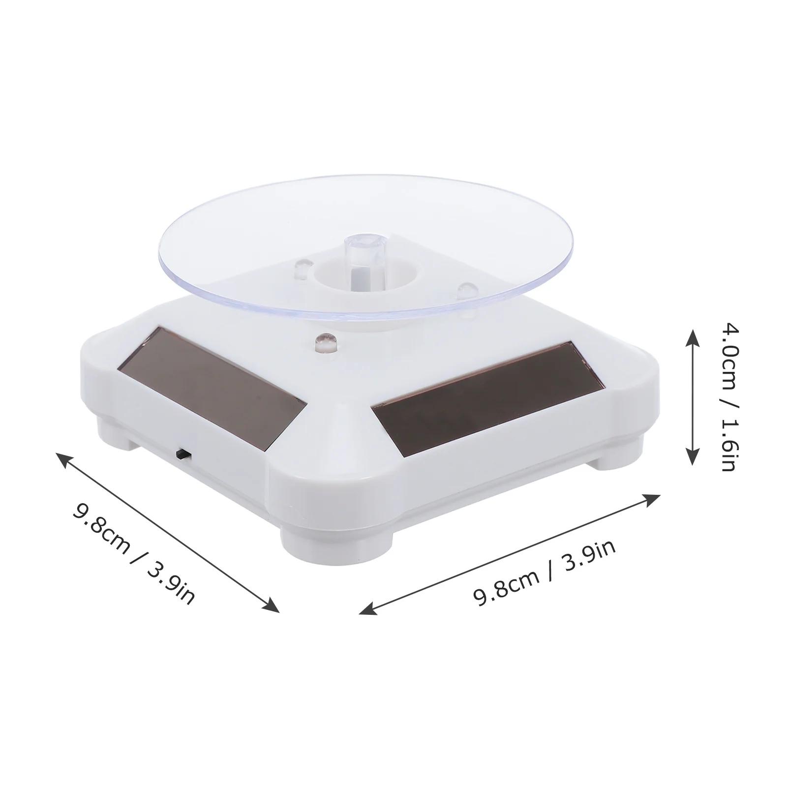 Solar Rotating Jewelry Display Rack 360 Degree Automatic Rotation Stand for Watches Cameras Small Items LED Light Showcase