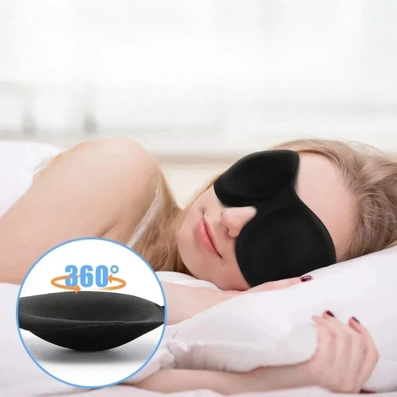 Maska do spania 3D, miękka, przyjazna dla skóry, oddychająca, blokująca światło, osłona na oczy do spania, odpoczynku, na przerwę na lunch, podróży, wygodna osłona na oczy. — zdjęcie 5