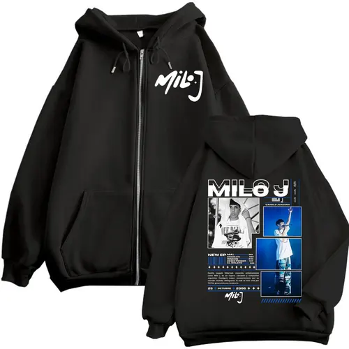 Rapero Milo J 511 álbum Merch cremallera Sudadera con capucha hombres mujeres ropa moda Y2k sudaderas con cremallera Harajuku Hip Hop jerseys chaqueta