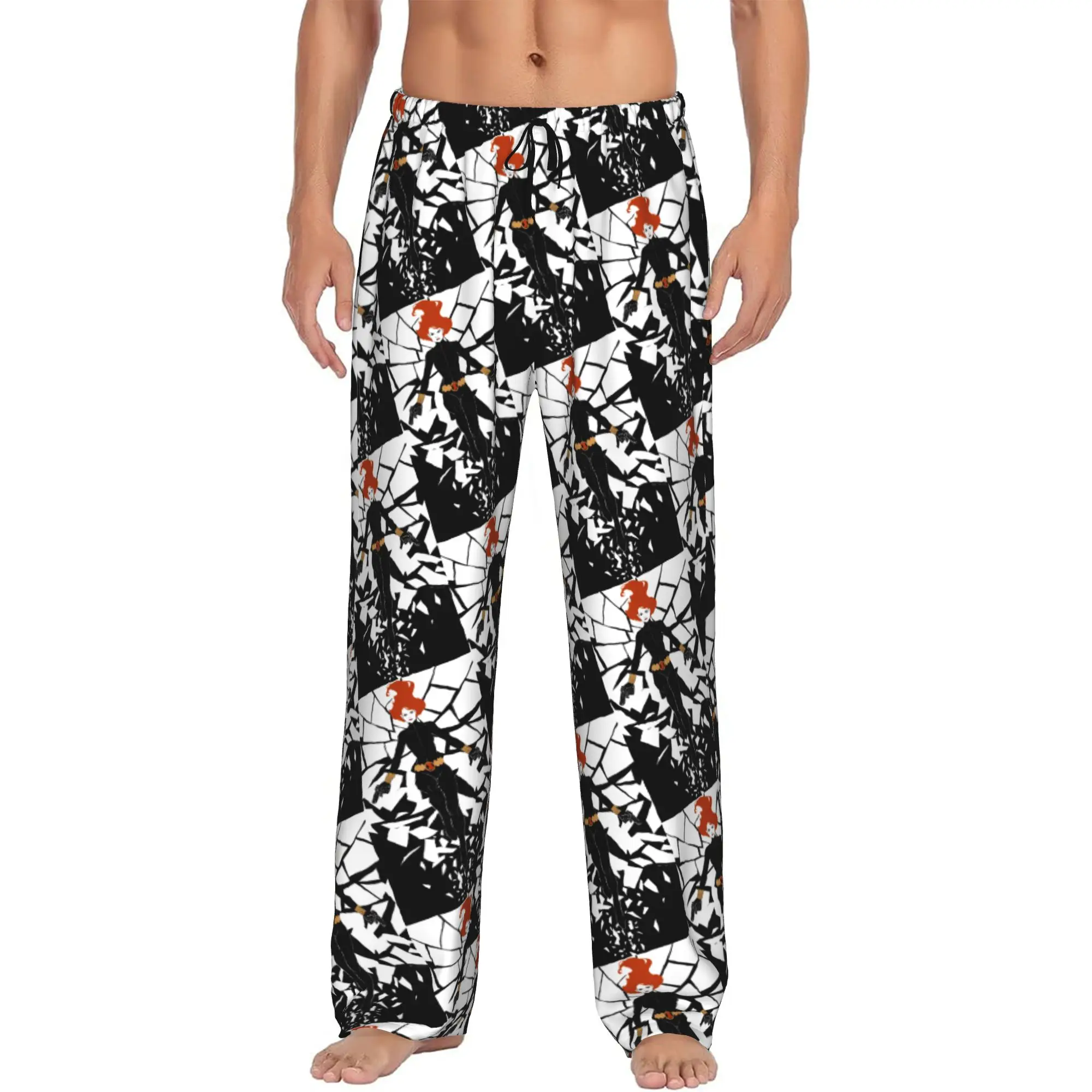 

Custom Print Vintage Black Anime Widow Pajama Pants Men's Sleep Sleepwear Bottoms with Pockets