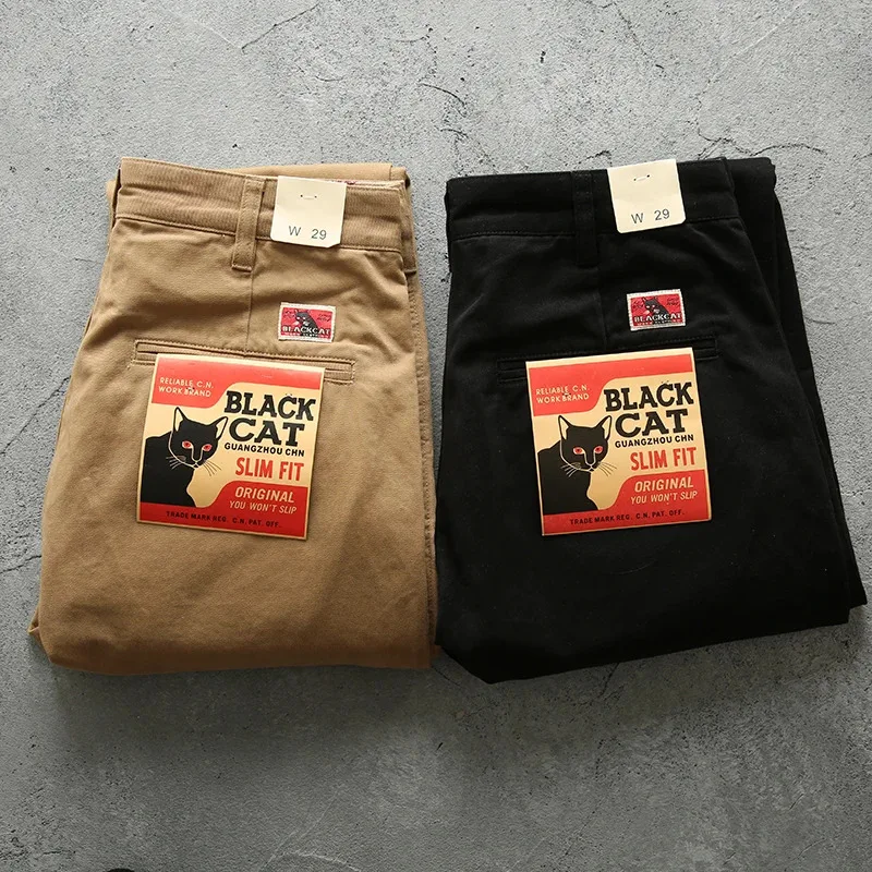 الدب المنزل الوزن الثقيل حك الأمريكية ماركة غير رسمية الرجال الأساسية القطن الرجعية مستقيم الساق تشينو السراويل الشباب الاتجاه Su 2025 جديد