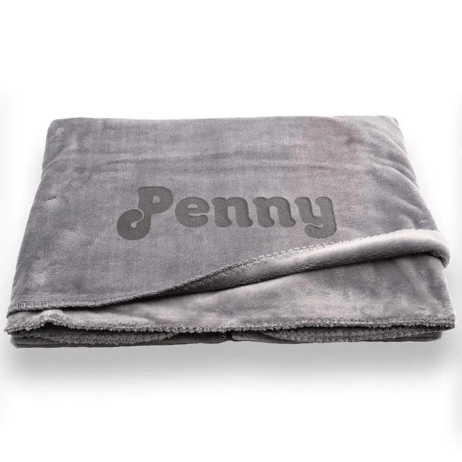 Personalized Dog Blanket Gray or Beige Extra Large