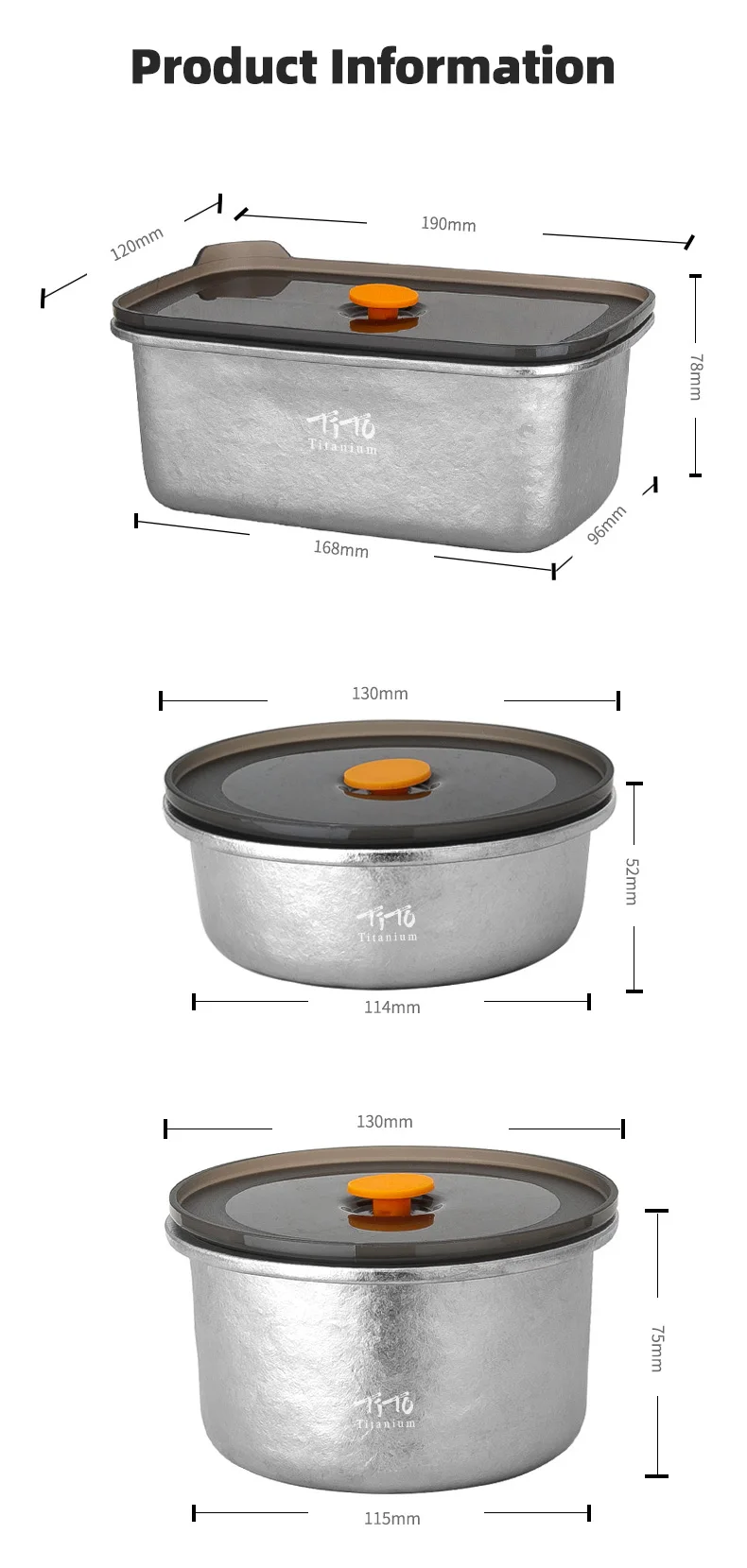 TiTo Titan Reintitan 1000ml Frischhaltebox Multifunktionale Lunchbox Tragbar für Haushalt und Outdoor – Detail 5