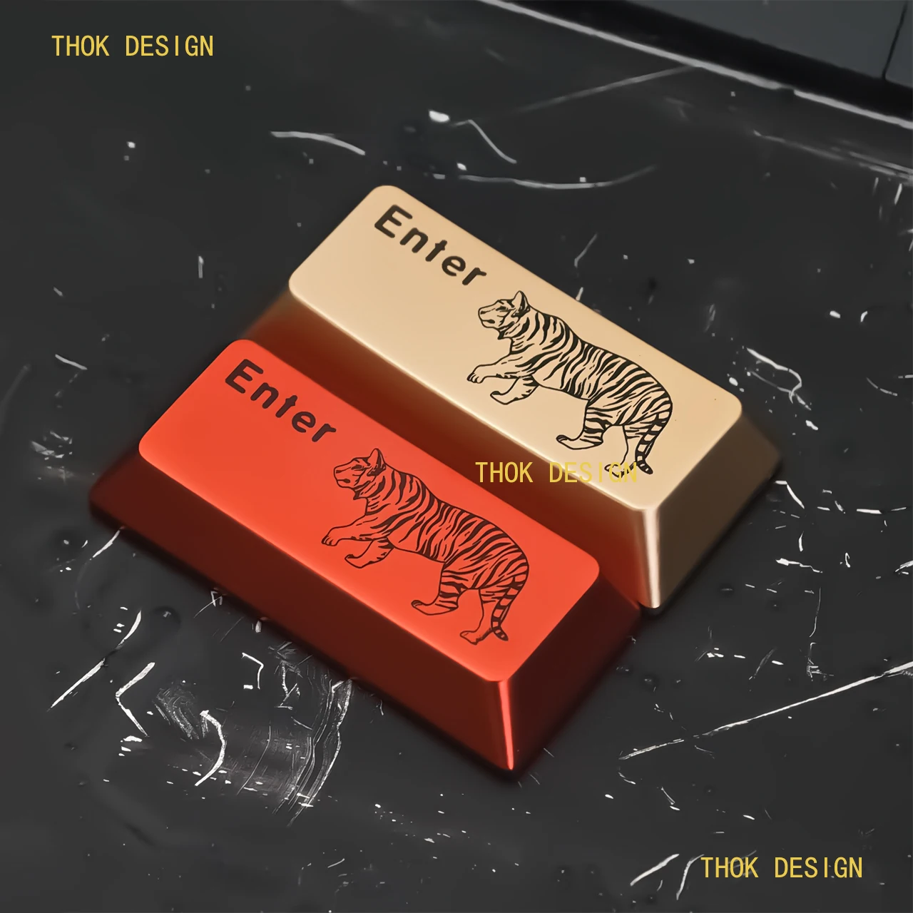 thok-patron-de-tigre-oro-naranja-artisan-keycap-metal-aluminio-keycap