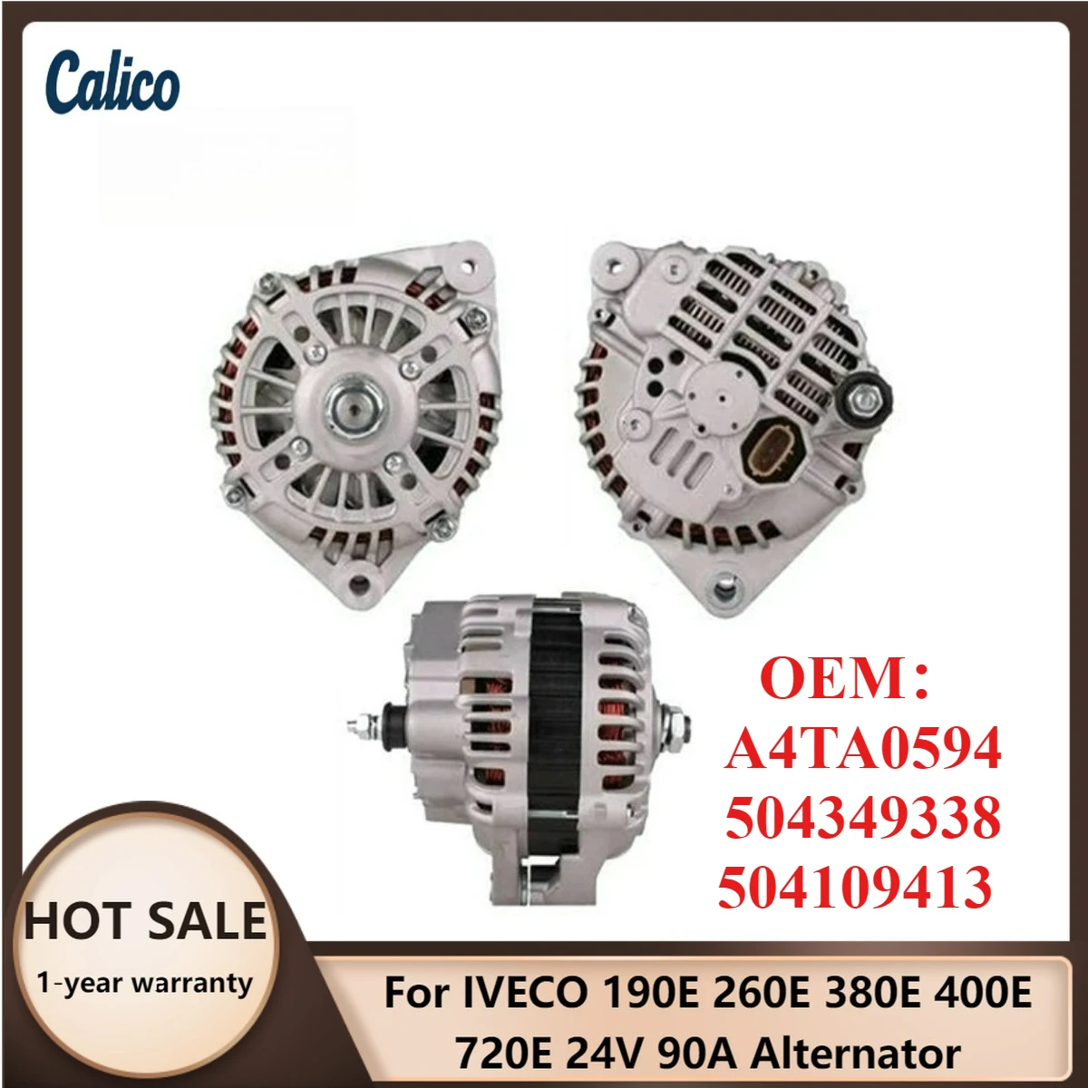 

Высококачественные детали для генератора IVECO 190E 260E 380E 400E 720E 24V 90A A4TA0594 504349338 504109413