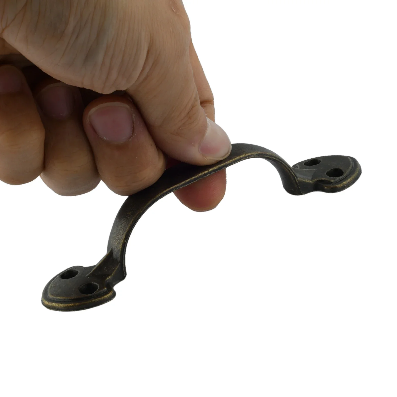 2Pcs Vintage Bow-Shaped Furniture Handle Drawer Wardrobe Cabinet Door Handle Garages Sheds Door Knob Hardware Pull with Screws