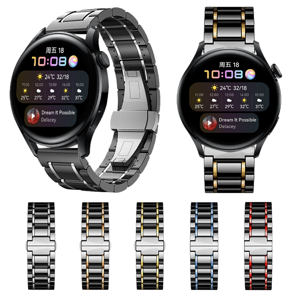 Luxury Ceramic Strap For HUAWEI Watch 3 Band Bracelet Huawei Watch3 GT 2e GT2 46mm &Honor GS Pro Watchband Strap bands