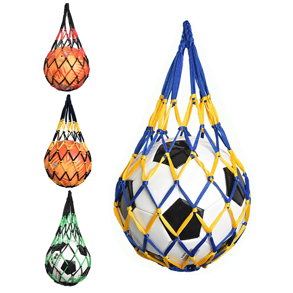 Sac de transport de basket-ball pour jeunes, poche de filet de coup de pied d'auto-entraîneur de football, sports de plein air, réticule en maille de nylon, sac de rangement de volley-ball