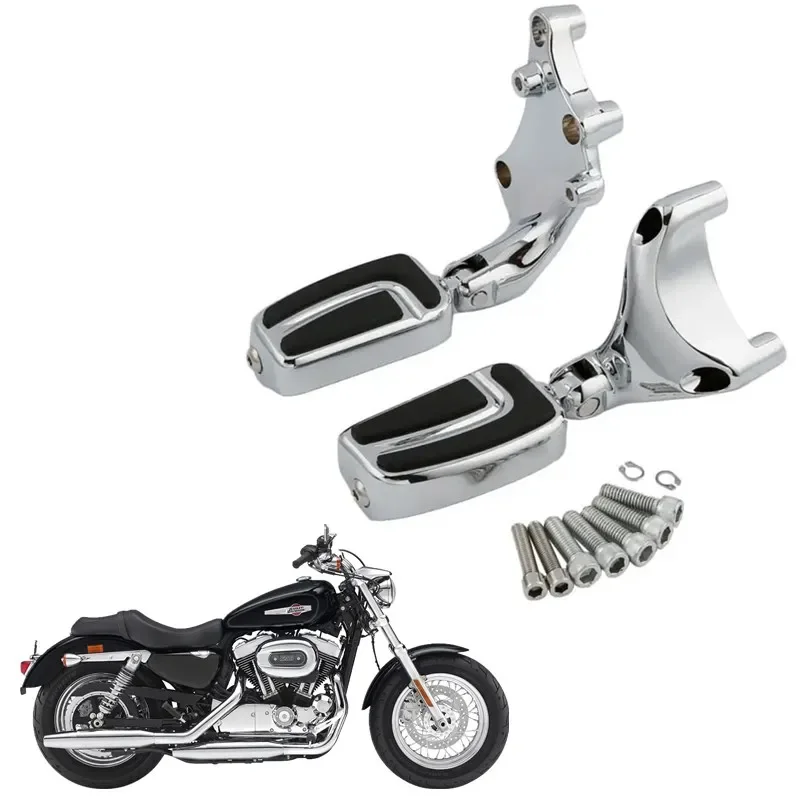 

Pair Foot Peg Footrest W/ Mounting Brackets For Harley Sportster 1200 883 TWO COLORS Motorcycle Parts Accessories
