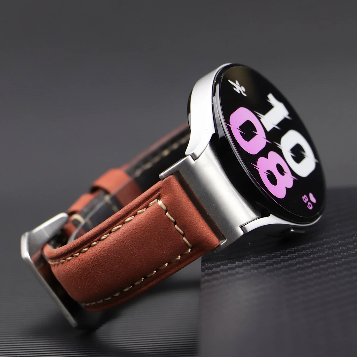 Correa de cuero sin espacio para Samsung Galaxy Watch 7 6 5 4 40mm 44mm 6 pulsera clásica de 43mm 47mm para Galaxy Watch 5Pro 45mm