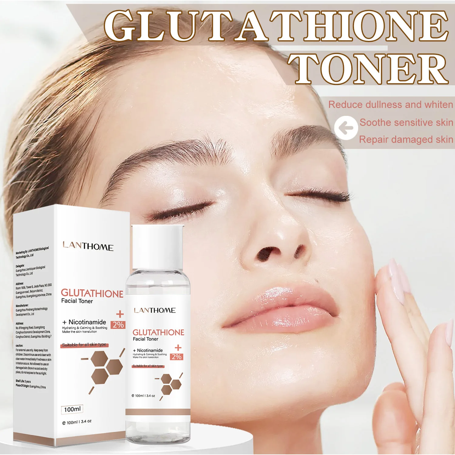 Hight-quality LANTHOME Glutathione Toner Gentle Moisturizing