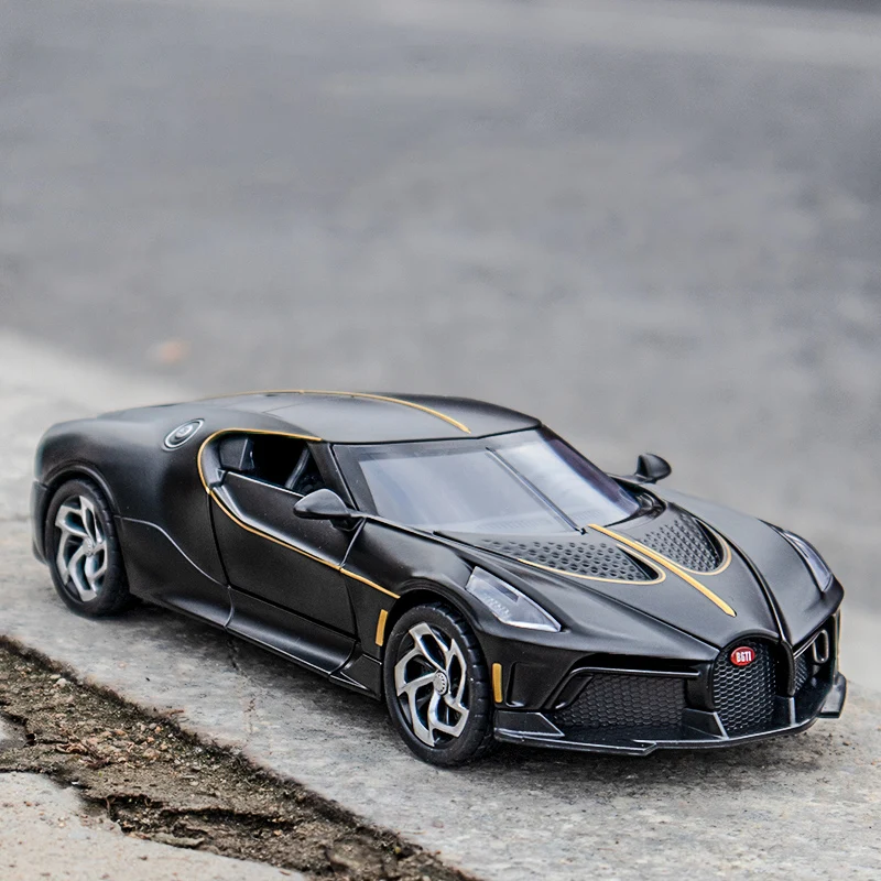 

1:24 Bugatti Voice Of The Night Alloy Sport Car Model Simulation Diecast Metal Toy Vehicle Model Sound Light Collection Kid Gift