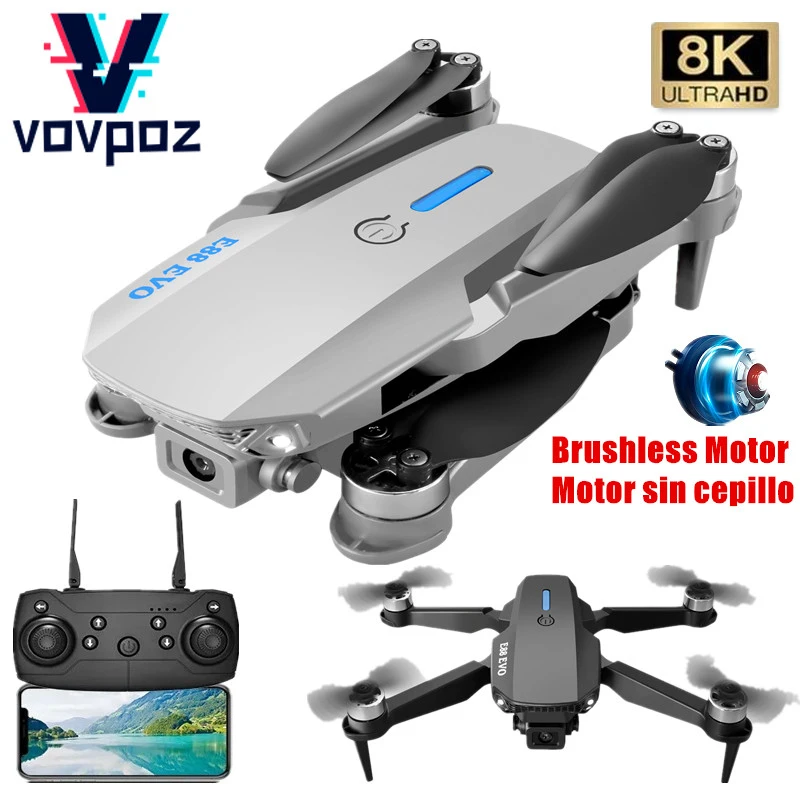 Nowy pomarańczowy E88 EVO E88 PRO Mini Drone 8K profesjonalna kamera HD silnik optyczny bezszczotkowy RC składany Quadcopter Dron