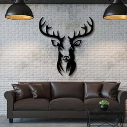 Rustic Metal Deer Head Wall Decor - Farmhouse 3D Sculpture for Bedroom & Living Room