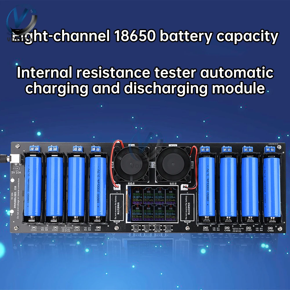 2/4/8 Channels 18650 Lithium Battery Capacity Tester MAh MWh Digital Battery Internal Resistance Tester Power Detector Module