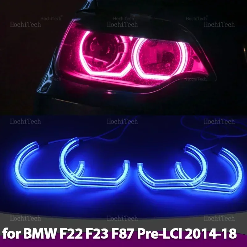 Multi-colored Ring Angel Eyes RGB DTM Style LED App Control for BMW 2 Series F22 F23 F87 2014-2018 218i 220i 228i 218d 220d