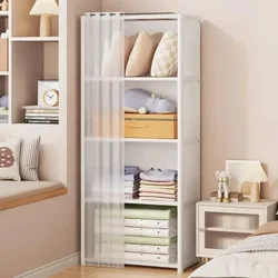 Multi-layer Storage Rack Dustproof Wardrobe Storage Multifunctional with Curtains Portable Clothes Organizer Cabinet