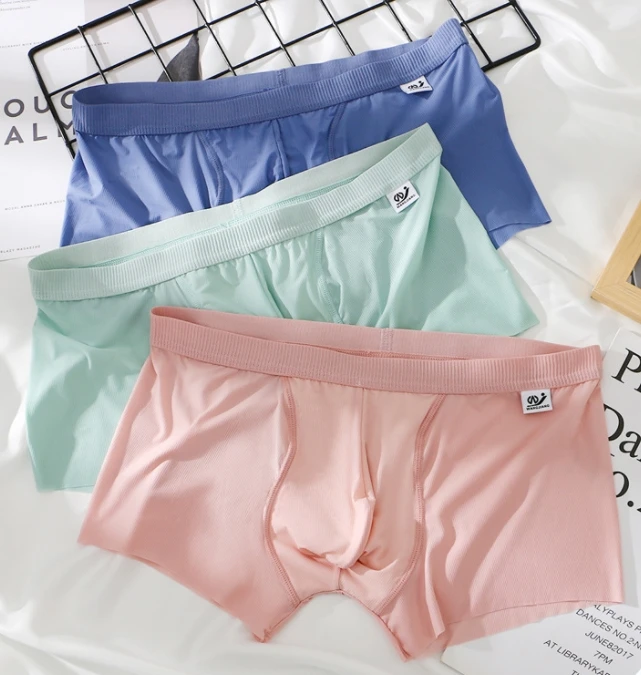 

Мужские трусы-боксеры из ледяного шелка, тонкие, дышащие, бесшовные, с эластичным поясом, удобные спортивные трусы