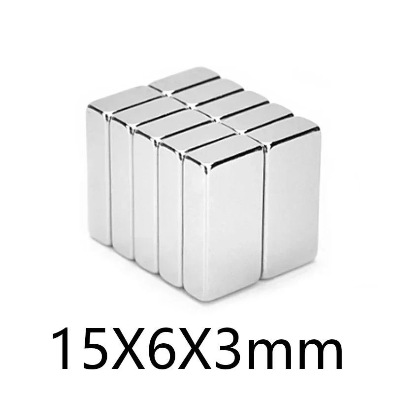 10/20/50/100PCS 15x6x3 mm Block Strong Powerful Magnets N35 Rectangular Permanent Neodymium Magnets 15x6 15X6X3