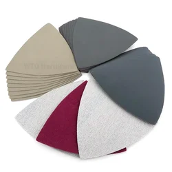50 STKS 90*90*90mm Siliciumcarbide Driehoekige Schuurpapier Klittenband Schuurschijf Waterdicht Schuurpapier voor Glas Auto Polijsten