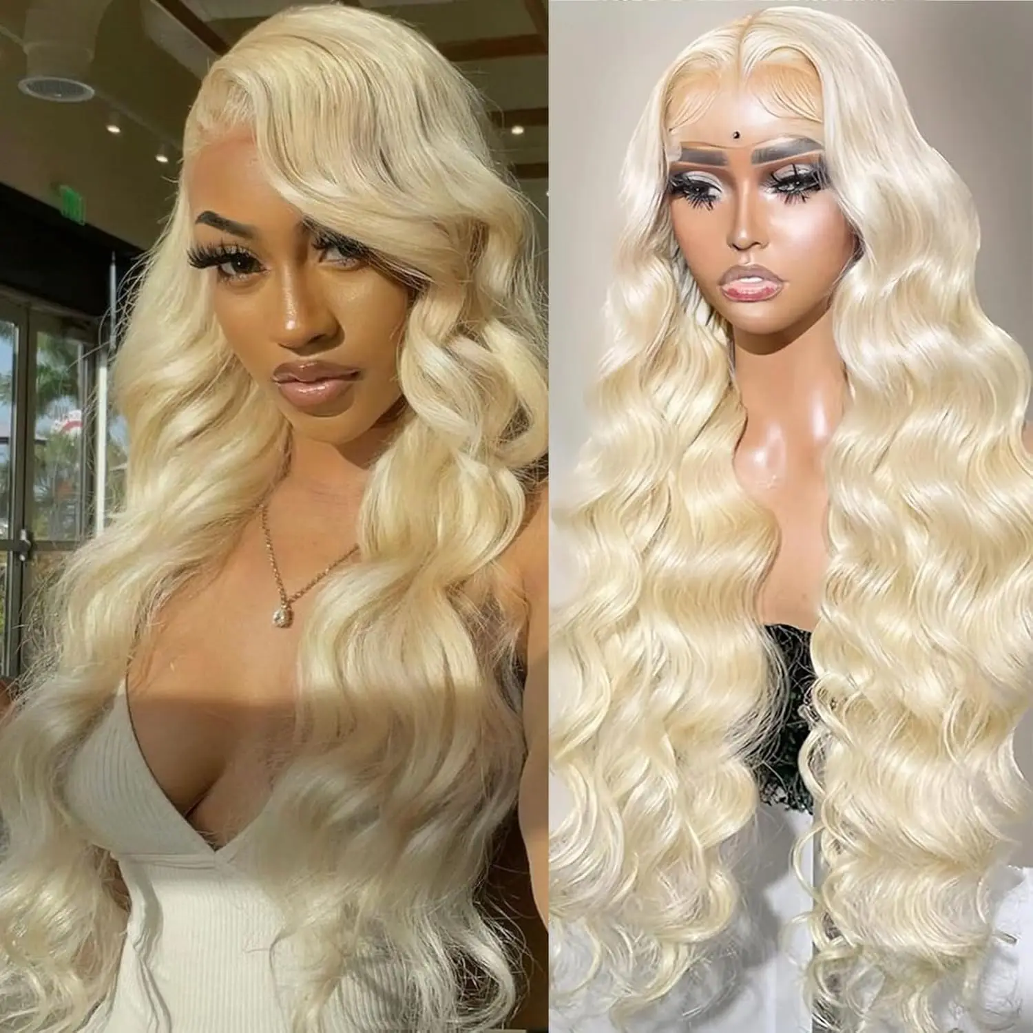 

613 Blonde Body Wave Lace Front Wig Human Hair 13x4 & 13x6 HD Lace Frontal 250% High Density Glueless Long Wig for Women