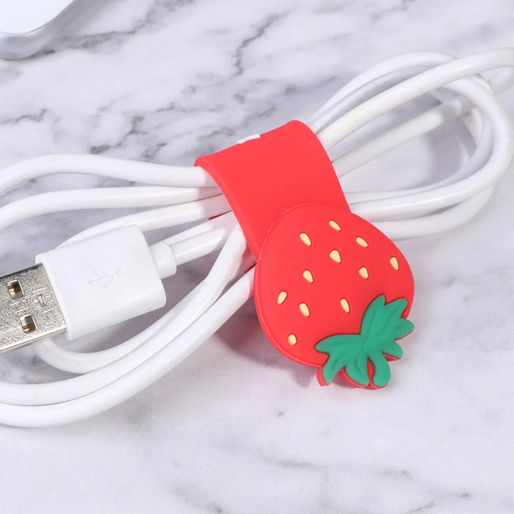 

2pcs Silicone Cable Organizers Fruit Design Cord Wraps For Desktop Home Office Flexible Wire Management Clips For Charging