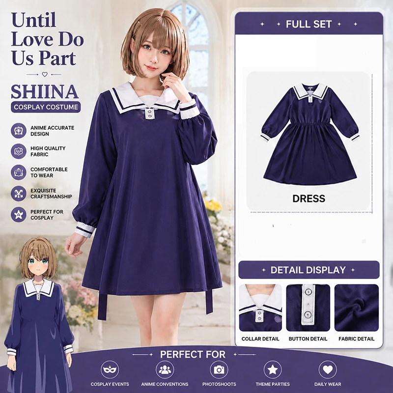 Anime I Want To Love You Till Your Dying Day Mimi Kagari Cosplay Costume Sheena Totsuki Role Play Uniform Navy Blue Sailor Dress - view 2