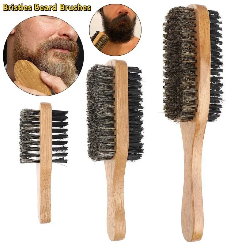 

1Pc Bristle Hair Brush Natural Wooden Handle Beard Brush for Men