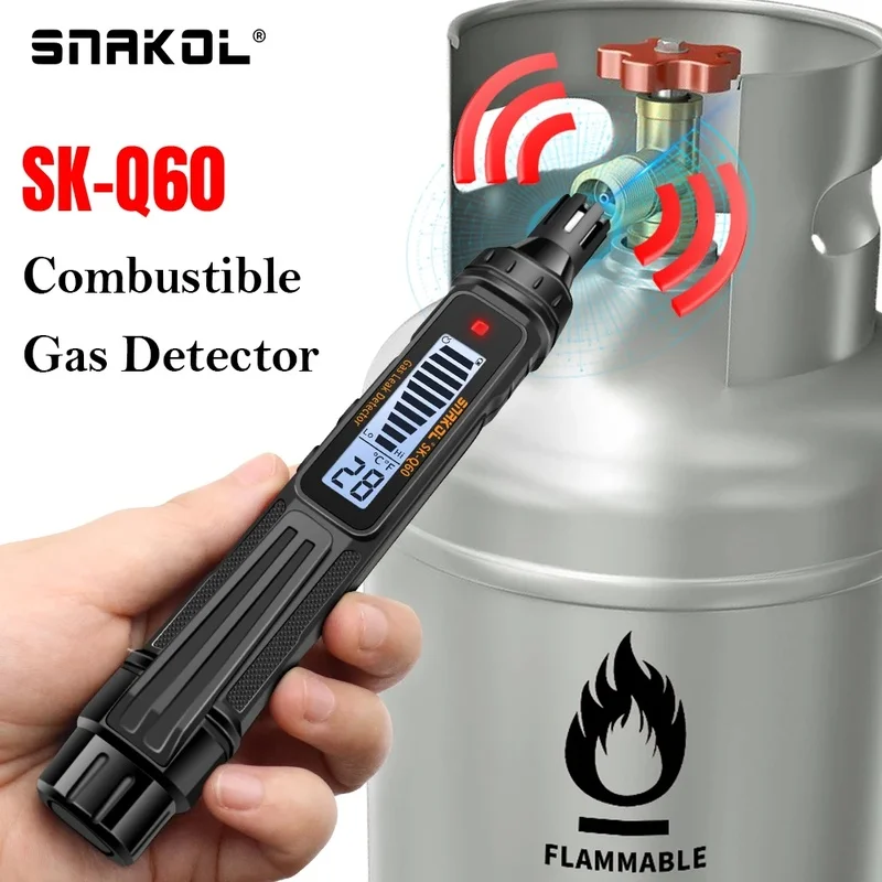 

Portable Gas Leak Detector with Alarm for Methane and Combustible Gases – 1000PPM Sniffer Testing Tool