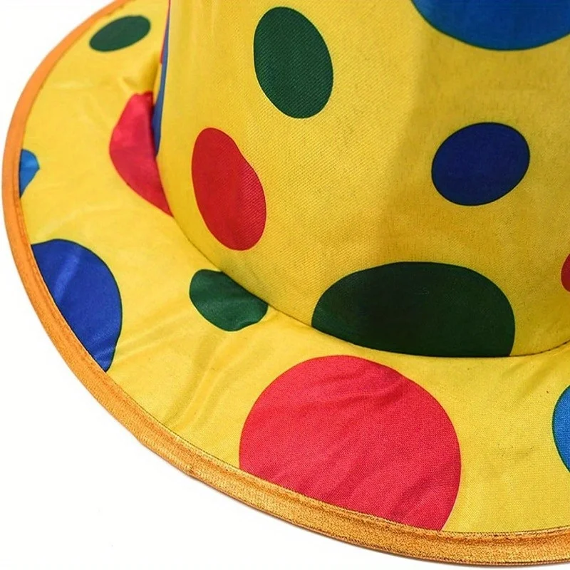 PESENAR Clown Hat Polka Dot Top Hat for Circus Parties Carnivals Rainbow Cosplay Party