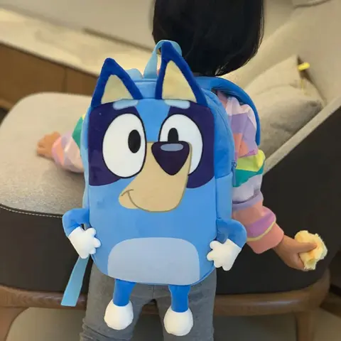 Cartoon Bluey Familie Cosplay Kindergarten Kinder Schul Bluebin Hund Rucksack Kawaii Blau Orange Hund Rucksack Kinder Geschenke
