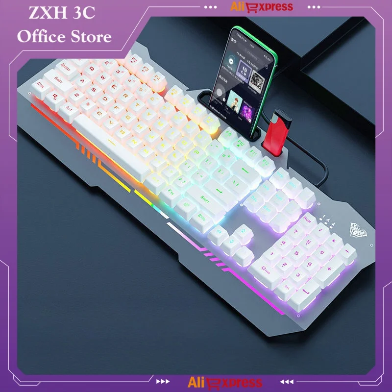 

Aula F3010 Wired Mechanical Touch Keyboard Suspended Game Luminous Gaming Chicken Eating Office Typing Computer Peripherals