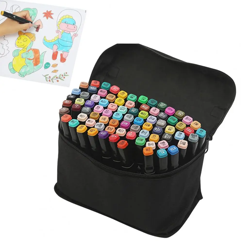 Odorless Double-ended Markers 80-color Dual Tip Art Markers Set for Drawing Illustration Fine Brush Pens for Design Animation