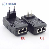 POE Adaptor AC 110V-240V To DC 12V 15V 18V 24V 48V 0.5A 1A POE Injector Power Supply Adapter 12 24V Volt AC Transformer 24W 12W
