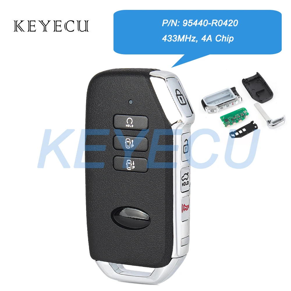 

Keyecu 4+3 7 Buttons Replacement For KIA Carnival 2022 2023 2024 Smart Remote Car Key Fob 433MHz With 4A Chip P/N: 95440-R0420