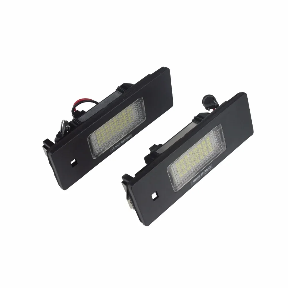ANGRONG 2x CANBUS LED License Number Plate Light For BMW E81 E87 E63 E64 F12 E85 E86 E89 Z4 Mini Cooper Clubman R55 Countryman