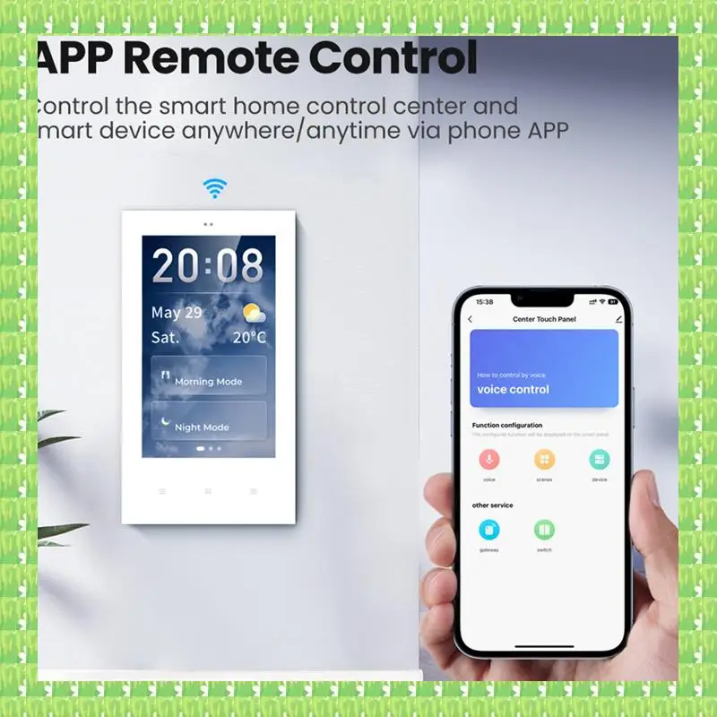 

Tuya US Zigbee 3.0 Scene Switch Smart Central Control,4Inch Touch Build In Wireless Zigbee Hub, Work For Google Home Durable