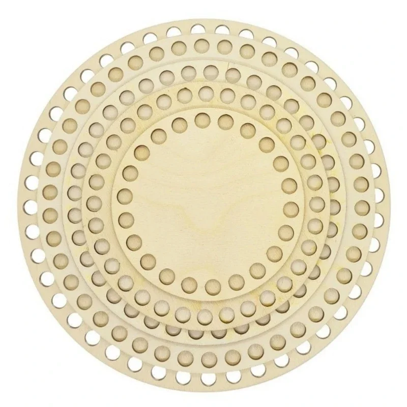 

set of 20 pieces Round Bottoms for Crochet Baskets Circle Wooden Base for Crocheting