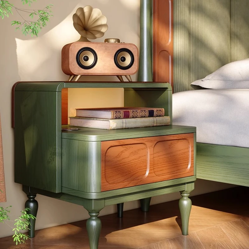 

Household wireless charging modern simple French retro storage cabinet