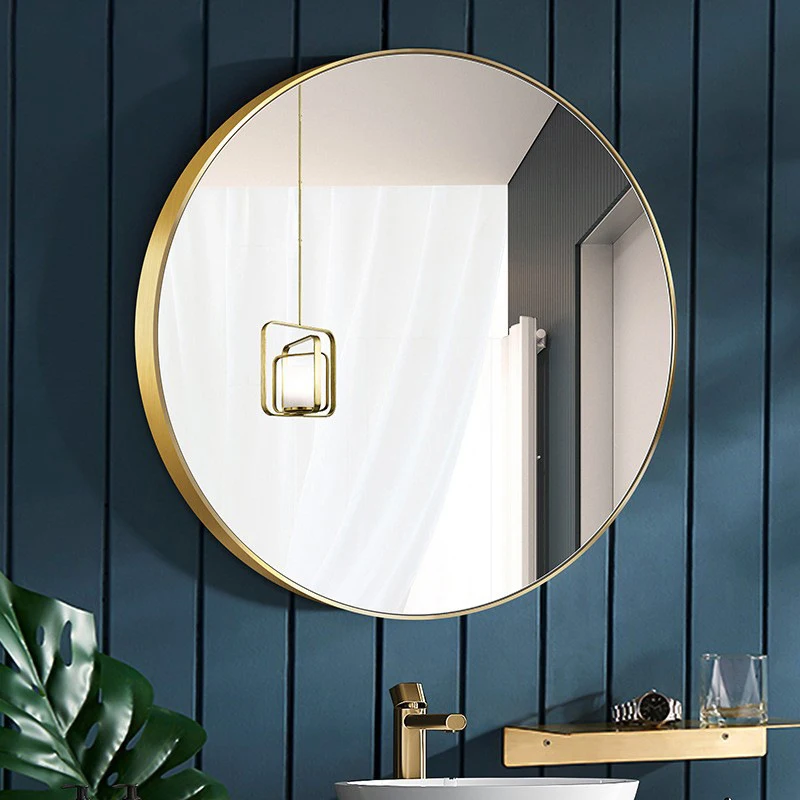 

Wholesale Round Moisture Proof Frame Wall Mirror Simple Hd Washroom Makeup Mirror Household Thin Bathroom Decorative Mirror