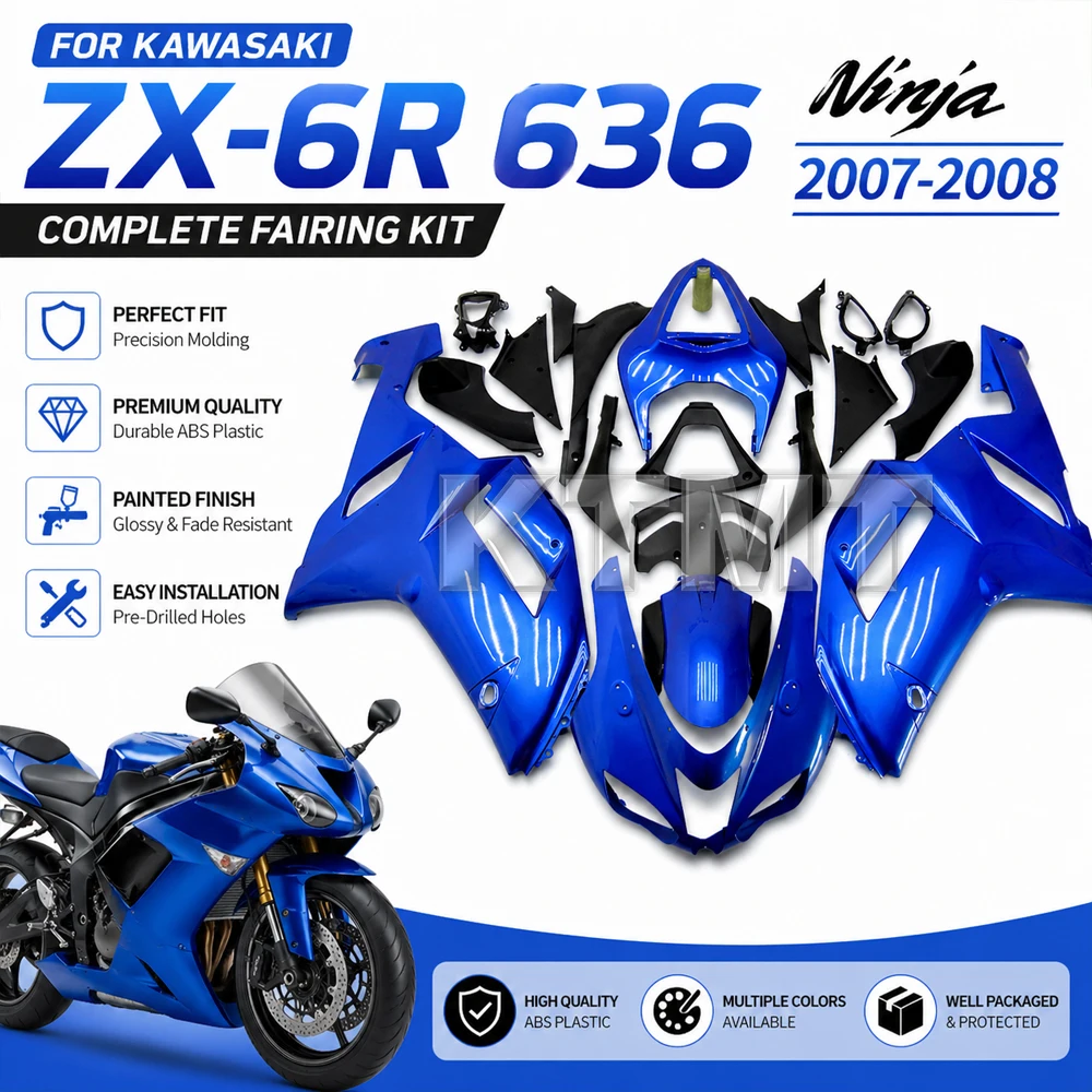 

Комплект обвесов для мотоцикла Ninja636 ZX6R ZX-6R 2007-2008, литые, окрашенные, из АБС-пластика, ярко-зеленые