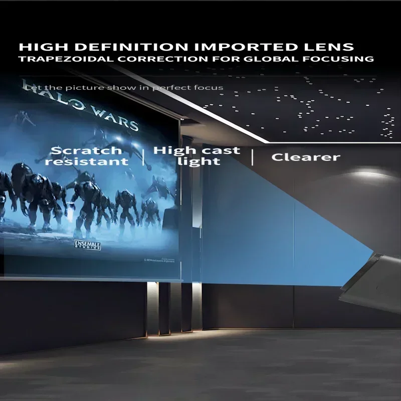 Mini projetor portátil para cinema ao ar livre, novo nativo, 720P, Android 11, 4K, 300ANSI, sem fio 6, BT5.0, 180 ° Rotable, HY320