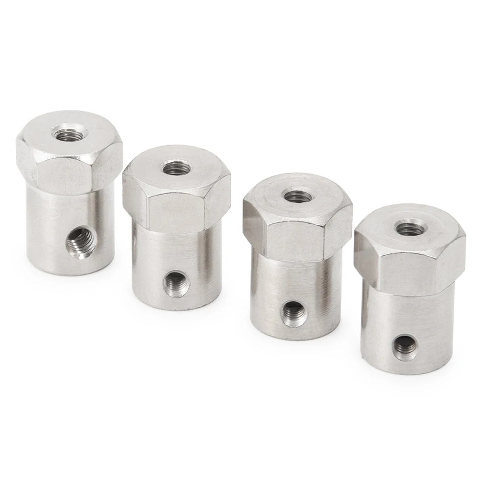 MIBIDAO 3/4/5/6mm Stainless Steel Rigid Hexagonal Coupling Motor Shaft Coupler Connector Sleeve for RC Model Car Boat Motor Part