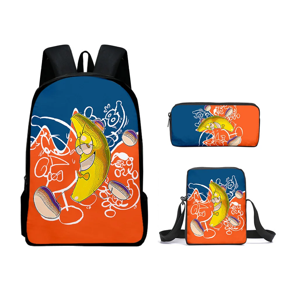 

Classic shovelware Brain Game 3D Print 3pcs/Set pupil School Bags Laptop Daypack Backpack Inclined shoulder bag Pencil Case