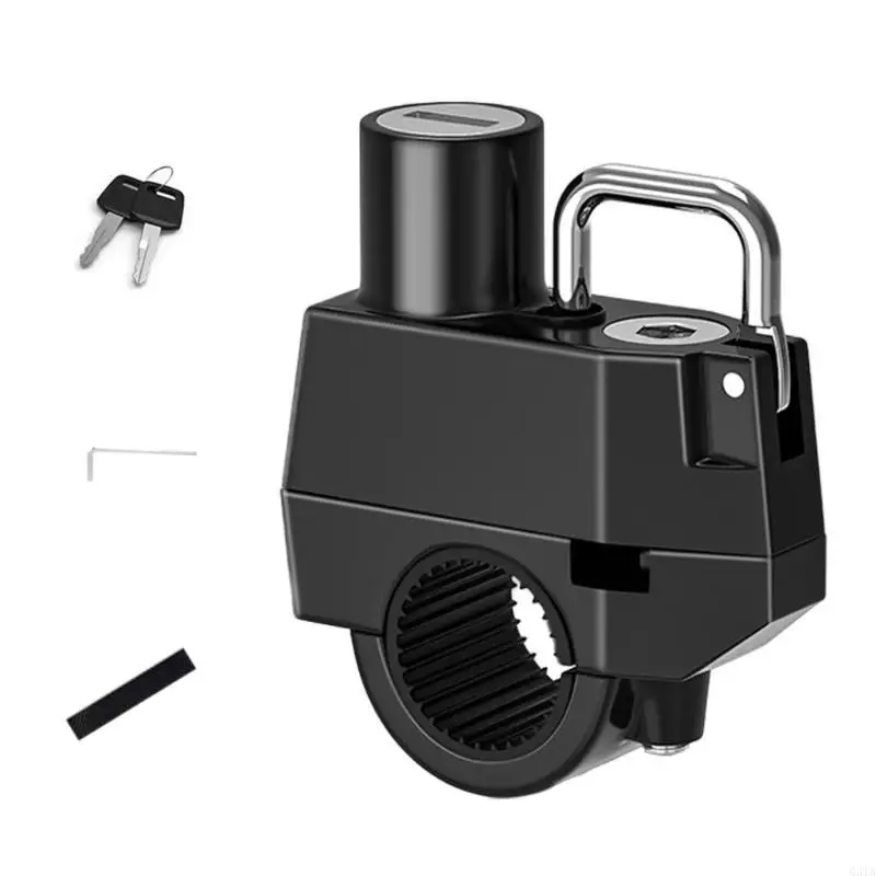 

Upgrades Motorcycle Helmets Locks Secure Aluminum Helmets Mount Compact Designings Secure Lock with Hook for Handlebars