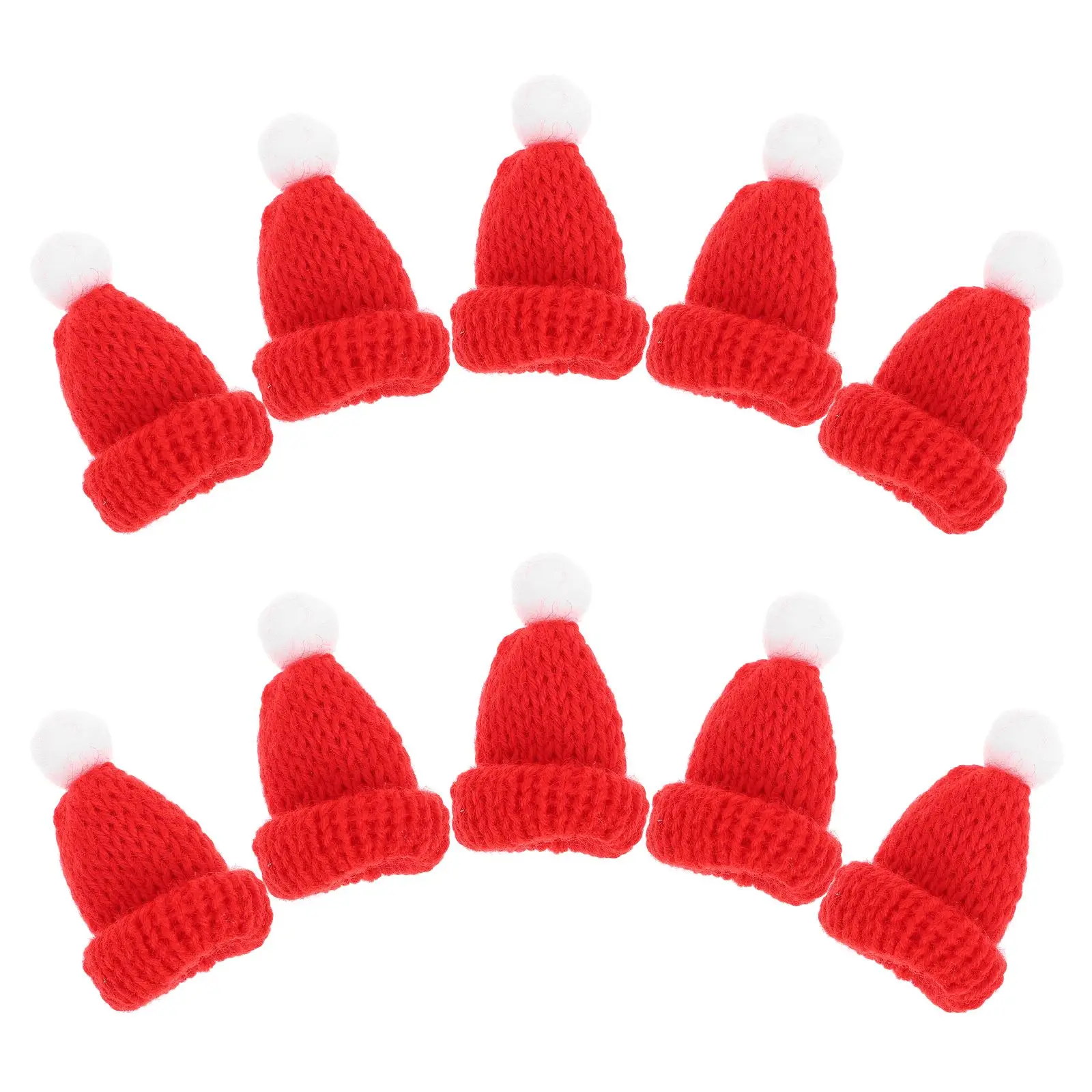 

10pcs Mini Santa Claus Hat Christmas Santa Cap Cloth Holiday Noel Hat Headdress Christmas New Year Festival Party Xmas Decor