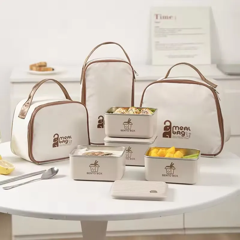 

Stainless steel lunch box with lid, refrigerator storage, fresh-keeping box, microwave-safe square lunch box