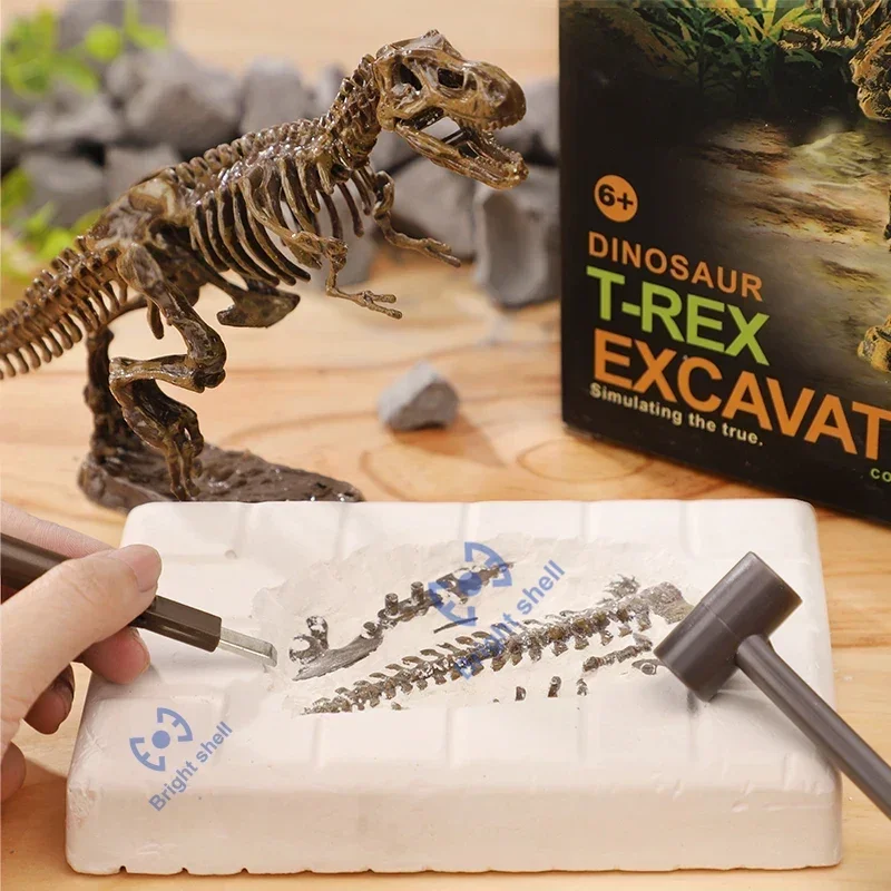 Dinosaur Jurassic World Kids Toy DIY Fossil Archaeology Excavation Kit Skeletons Dig Stem Science Educational Toys for Children