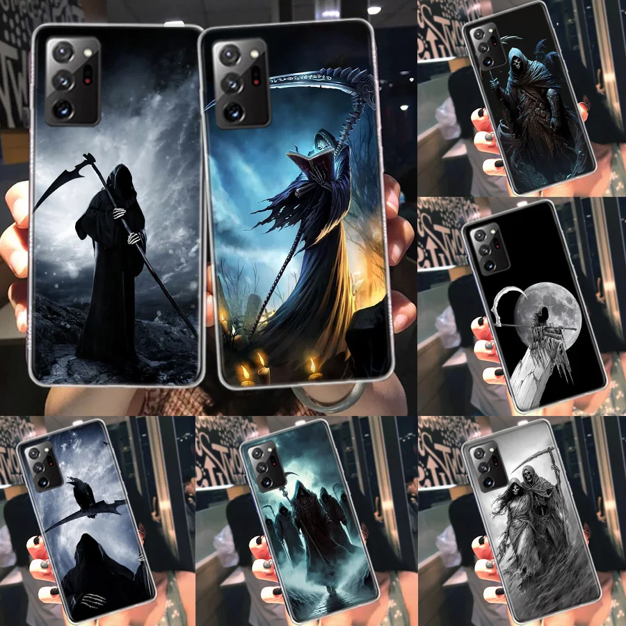 Death Grim Reaper Skull Phone Case For Galaxy Samsung A02S A03S A04S A05S A15 A25 A35 A55 A9 A8 A7 A6 J8 J6 J4 Plus S7 S10 Li