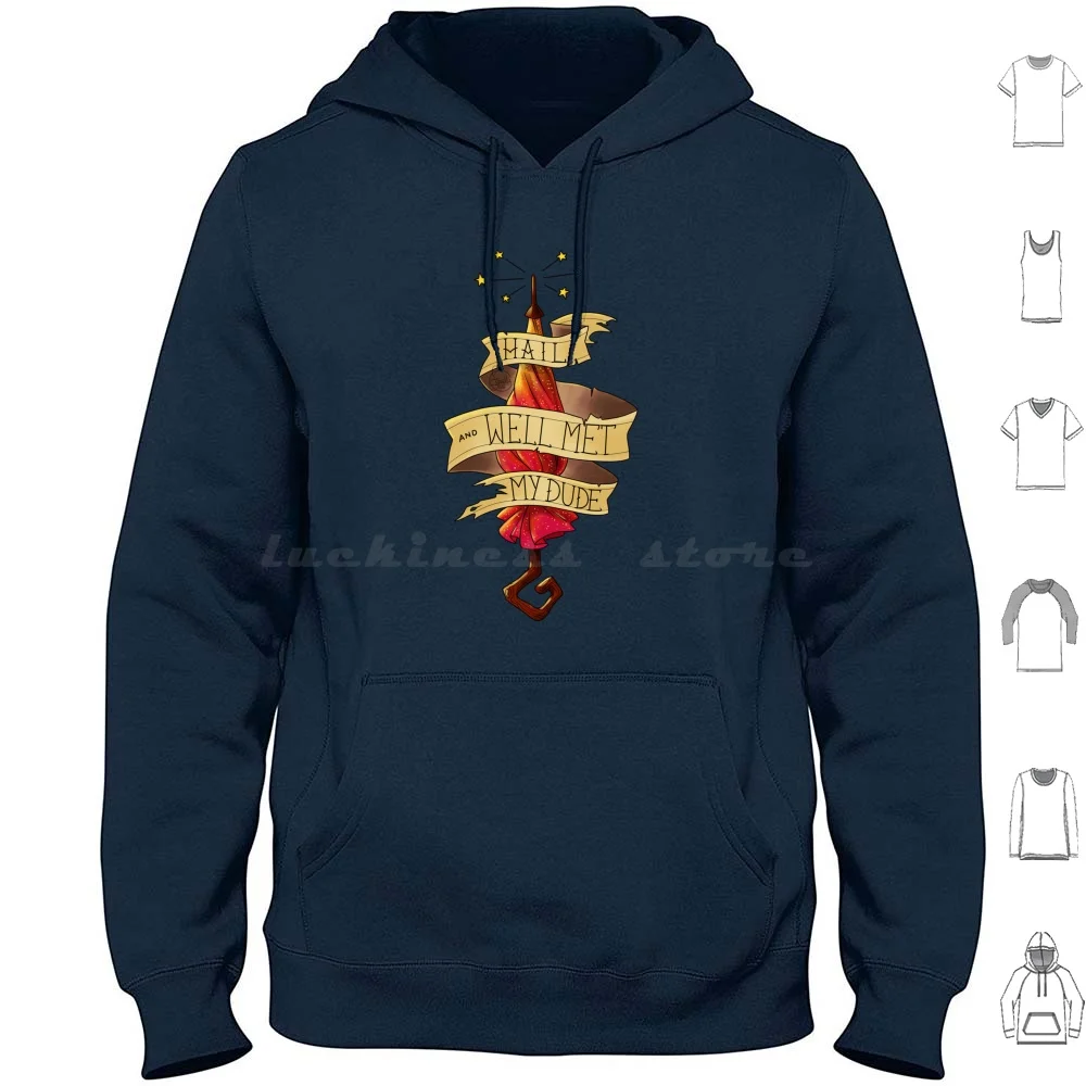 Sudadera con capucha Hail And Well Met My Dude de algodón de manga larga y diseño Dnd Dnd Art The Adventure Zone Taz Balance Taako Taako Taaco Taz
